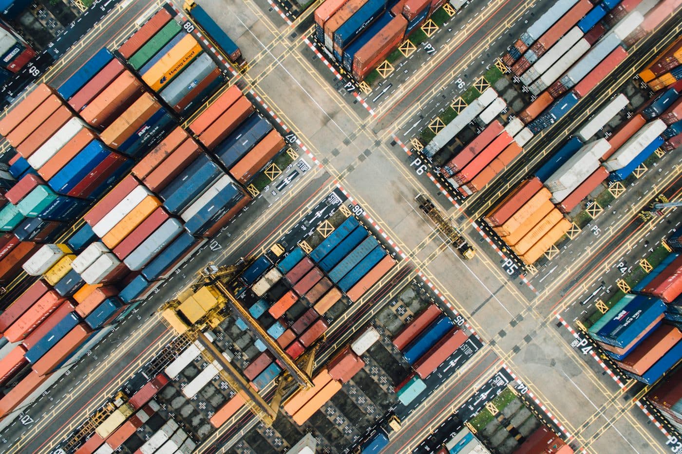 Container yard seen from above